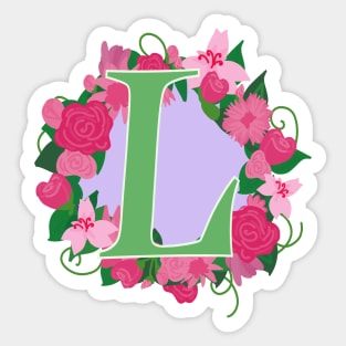 Monogram L, Personalized Floral Initial Sticker